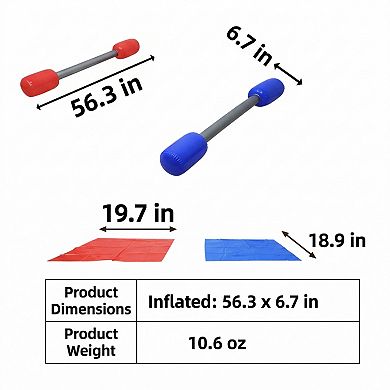 Kids Inflatable Jousting Game Set with 2 Bopper Sticks and Play Mats Outdoor Backyard Battle Game