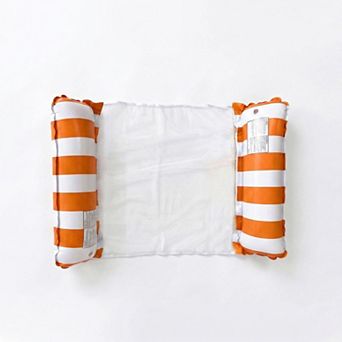 Inflatable Pool Hammock Float Lounge with Mesh Seat and Headrest for Swimming Pool Water Relaxation