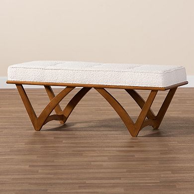 Baxton Studio Chenoa Upholstered Bench with Wood Base