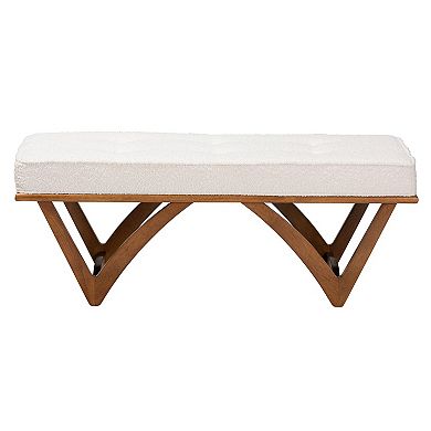 Baxton Studio Chenoa Upholstered Bench with Wood Base