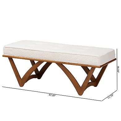 Baxton Studio Chenoa Upholstered Bench with Wood Base