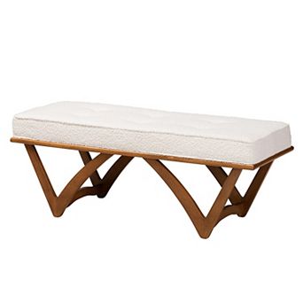 Baxton Studio Chenoa Upholstered Bench with Wood Base