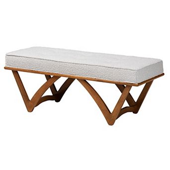 Baxton Studio Chenoa Upholstered Bench with Wood Base