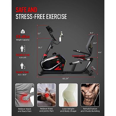 HARISON Recumbent Exercise Bikes, 400 lbs Capacity with Arm Exerciser (HRK-B8ARE)