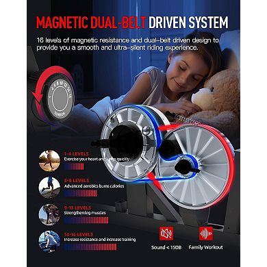 HARISON Recumbent Exercise Bikes, 400 lbs Capacity with Arm Exerciser (HRK-B8ARE)