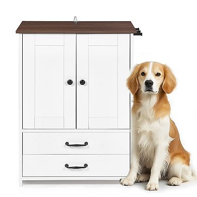 Dog Feeding Station Double Door Locker