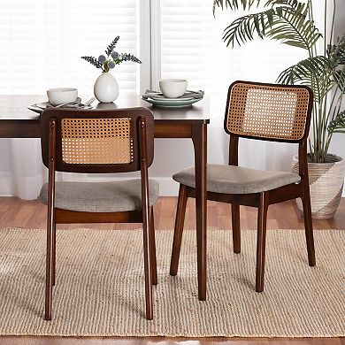 Baxton Studio Dannon Upholstered Dining Chair Set of 2
