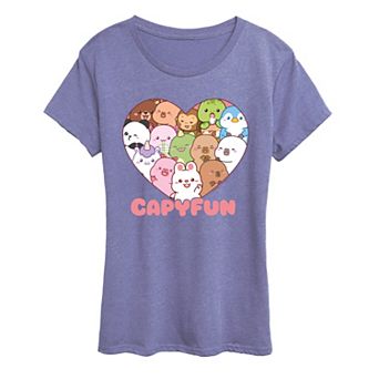 Women's CapyFun Capybara Heart Graphic Tee