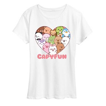 Women's CapyFun Capybara Heart Graphic Tee