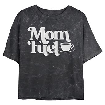Juniors' SO® Mom Fuel Short Sleeve Crop Graphic Tee