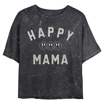 Juniors' SO® Happy Mama Short Sleeve Crop Graphic Tee in Regular