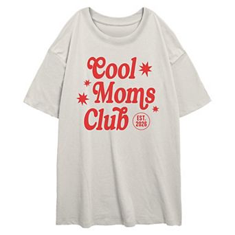 Juniors' Cool Moms Club Est. 2026 Oversized Graphic Tee