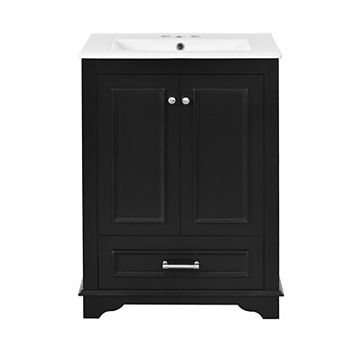 ELEMENT ACE Modern Freestanding Bathroom Vanity with Ceramic Sink and Storage Cabinet