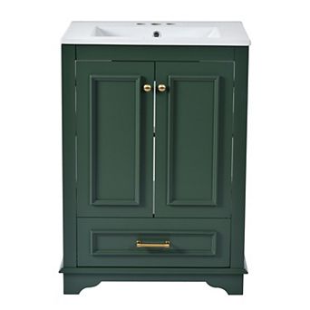 ELEMENT ACE Modern Freestanding Bathroom Vanity with Ceramic Sink and Storage Cabinet