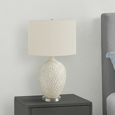 ELEMENT ACE Contemporary Ceramic Table Lamp with Linen Shade