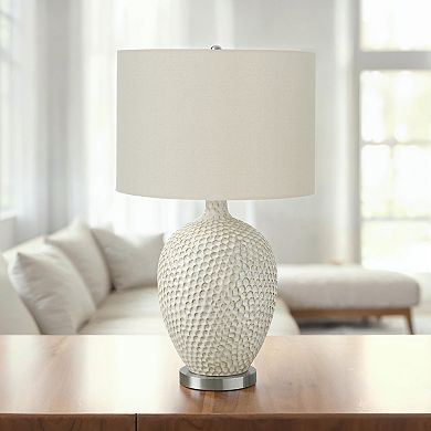 ELEMENT ACE Contemporary Ceramic Table Lamp with Linen Shade