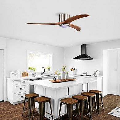 ELEMENT ACE 52 Inch Flush Mount Ceiling Fan with Light and Remote Control