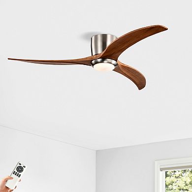 ELEMENT ACE 52 Inch Flush Mount Ceiling Fan with Light and Remote Control