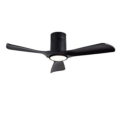 ELEMENT ACE Modern Flush Mount Ceiling Fan with Integrated LED Light and Remote Control