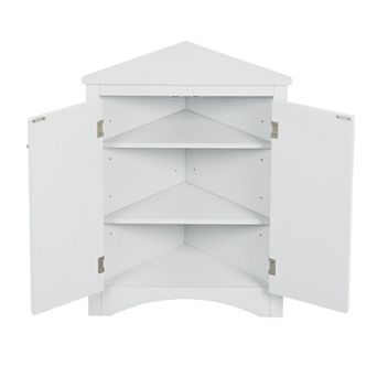 ELEMENT ACE Corner Storage Cabinet with Adjustable Shelves - Freestanding Floor Furniture