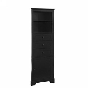 ELEMENT ACE Tall Corner Storage Cabinet with Drawers and Adjustable Shelves