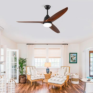 ELEMENT ACE 52 Inch Modern Ceiling Fan with Remote Control and Integrated LED Light