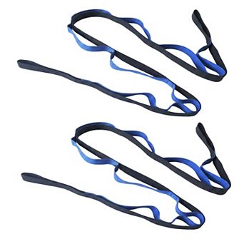 2 pc Multi-Loop Stretch Strap Adjustable Yoga Flexibility Band