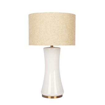 ELEMENT ACE Cascade Glass Table Lamp with Golden Base and Off-White Shade