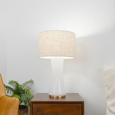 ELEMENT ACE Cascade Glass Table Lamp with Golden Base and Off-White Shade