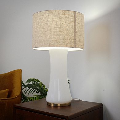 ELEMENT ACE Cascade Glass Table Lamp with Golden Base and Off-White Shade