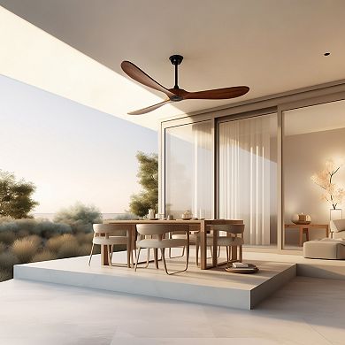 ELEMENT ACE 72 Inch Solid Wood Ceiling Fan Without Light With Remote and Wall Switch