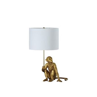 ELEMENT ACE Decorative Monkey Figurine Table Lamp with Drum Shade