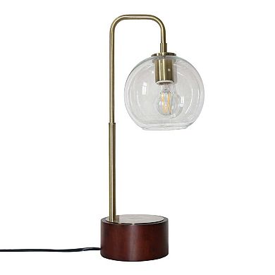 ELEMENT ACE Modern Classic Glass Globe Arched Table Lamp for Living Room and Bedroom