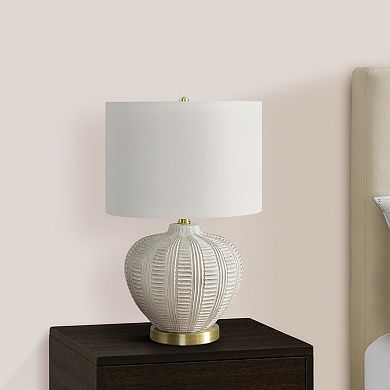 ELEMENT ACE Transitional Table Lamp with Textured Base and Linen Shade
