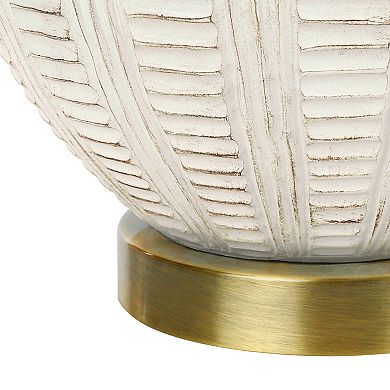 ELEMENT ACE Transitional Table Lamp with Textured Base and Linen Shade