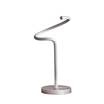 ELEMENT ACE 19-Inch LED Matte White Curvilinear S-Curve Spiral Tube LED Table Lamp
