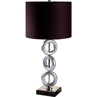 ELEMENT ACE Tall Metal Table Lamp with Ring Style Design and Round Shade