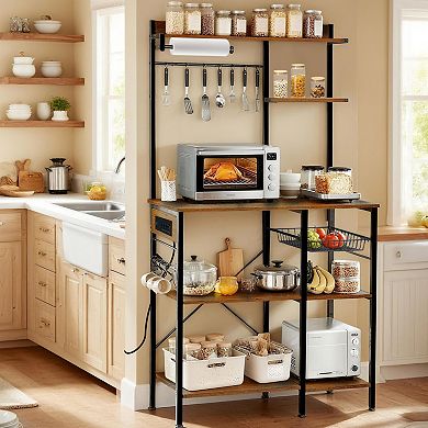 ELEMENT ACE Multifunctional Kitchen Storage Rack with Integrated Power Outlets and Shelves