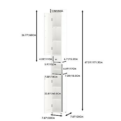 ELEMENT ACE Freestanding Tall Bathroom Storage Cabinet with Adjustable Shelves
