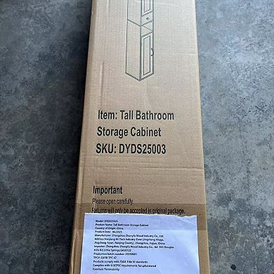 ELEMENT ACE Freestanding Tall Bathroom Storage Cabinet with Adjustable Shelves