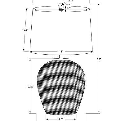 ELEMENT ACE Transitional Rattan Table Lamp with Beige Linen Drum Shade