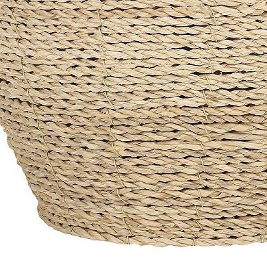 ELEMENT ACE Transitional Rattan Table Lamp with Beige Linen Drum Shade