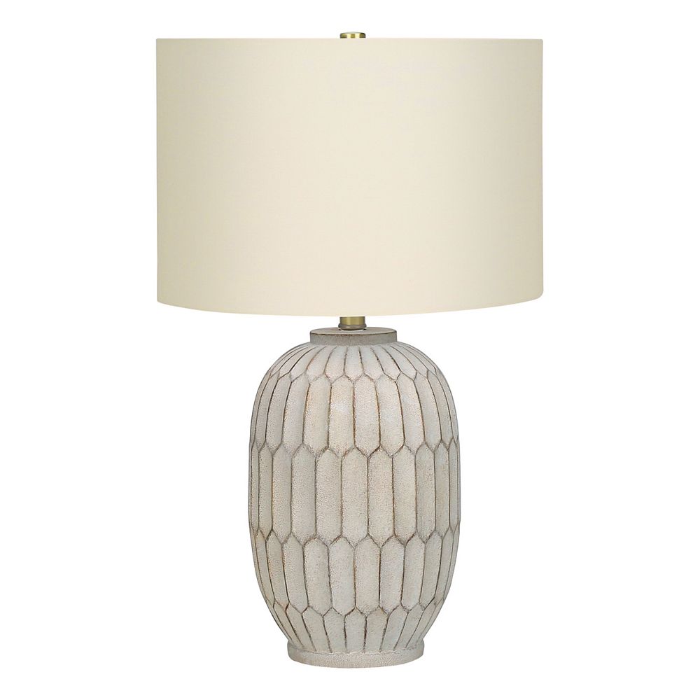ELEMENT ACE Transitional Table Lamp with Textured Resin Base and Linen ...