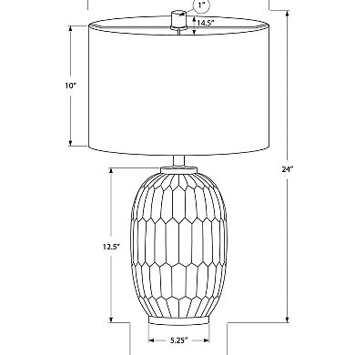 ELEMENT ACE Transitional Table Lamp with Textured Resin Base and Linen Drum Shade