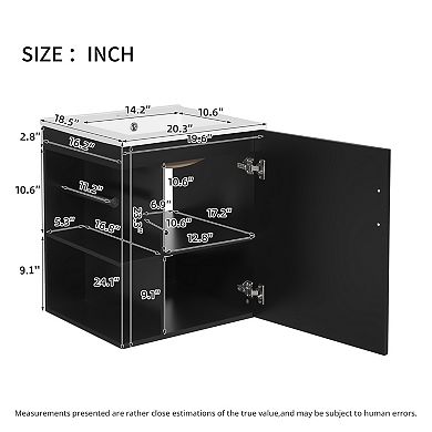 ELEMENT ACE Wall Mounted Bathroom Cabinet with Side Storage and Integrated Sink