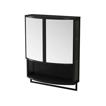 ELEMENT ACE Modern Arched Glass Double-Door Wall-Mounted Storage Cabinet