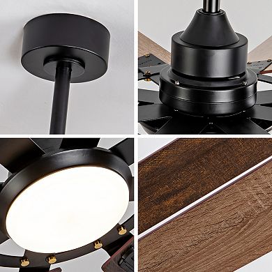 ELEMENT ACE Large 72-Inch 8-Blade Ceiling Fan with Dimmable Light and Remote Control