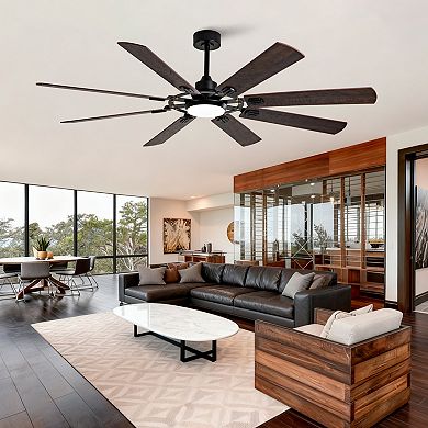 ELEMENT ACE Large 72-Inch 8-Blade Ceiling Fan with Dimmable Light and Remote Control