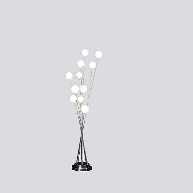 ELEMENT ACE Contemporary Floor Lamp with Acrylic Globe Shades and LED Lighting