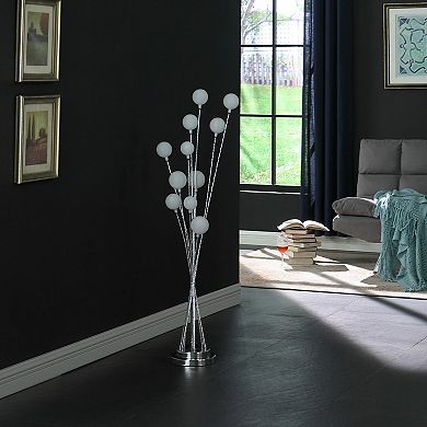 ELEMENT ACE Contemporary Floor Lamp with Acrylic Globe Shades and LED Lighting